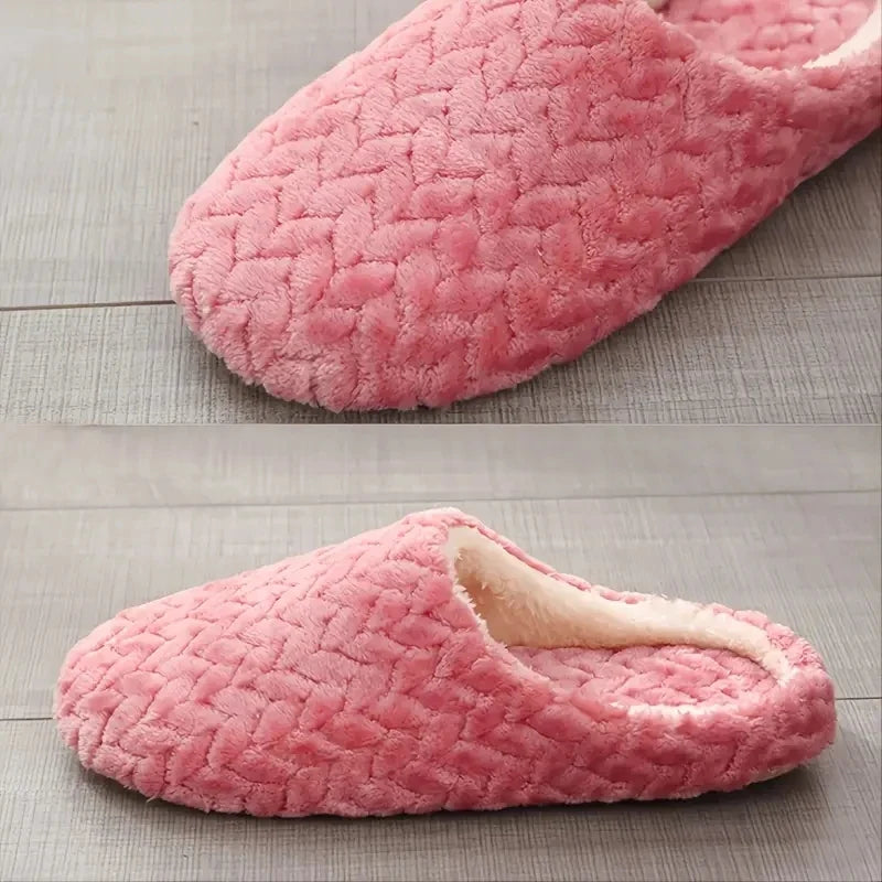 Unisex Fluffy Home Slippers Soft Lightweight Anti Slip Comfortable Indoor Slides for Autumn Winter LadyShow.Store