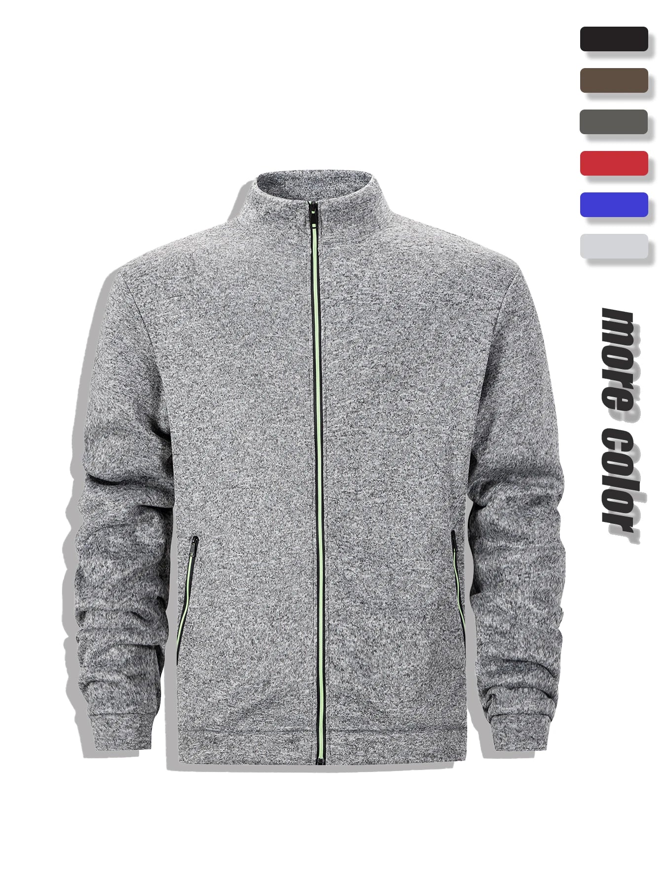 Men's Casual Sweatshirt Jackets Full Zip Up Cardigan Stand Collar Jacket Autumn Winter Male Outdoor Windproof Warm Coat LadyShow.Store