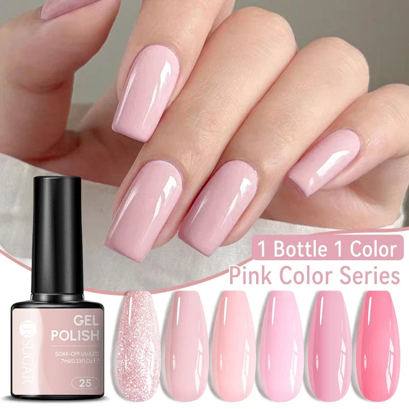 UR SUGAR 7ML Nail Gel Fresh Macaron 107 Colors All For Manicure Semi Permanent Soak Off LED UV Long-Lasting Nail Art Varnish Tri Light Beauty