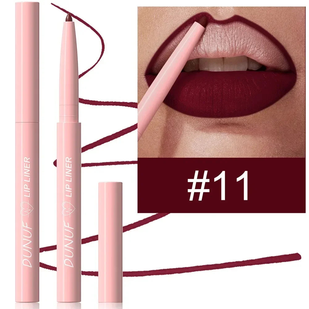 Lip Liner Pencil Long-Lasting Matte Creamy Plumping Lip Stain Waterproof Natural Nude Brown Slim Lip Liner Makeup Pi-Mart