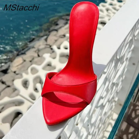 Super-high Heel Slippers Women Shoes Summer Peep Toe Mixed Colors Stiletto Sandals Sexy Party Ladies Shoes Luxury Woman Pumps LadyShow.Store