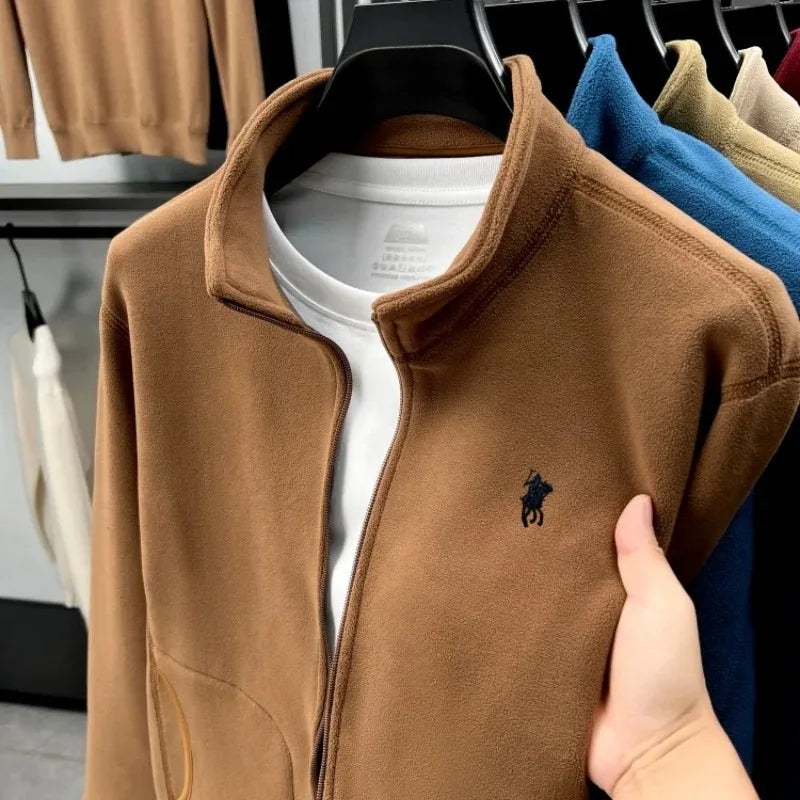 Luxury brand men's jacket winter thick plush warm pockets new coat fashion classic Paul embroidery zipper stand up collar top LadyShow.Store