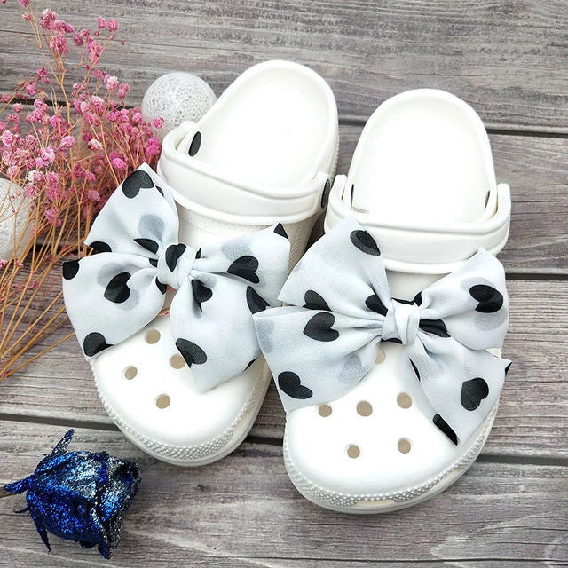 Cute Red Bow Shoe Charms for Crocs Designer DIY Bow-knot Wing Shoe Decorations High Quality Clogs Buckle Accessories New Fashion Pi-Mart
