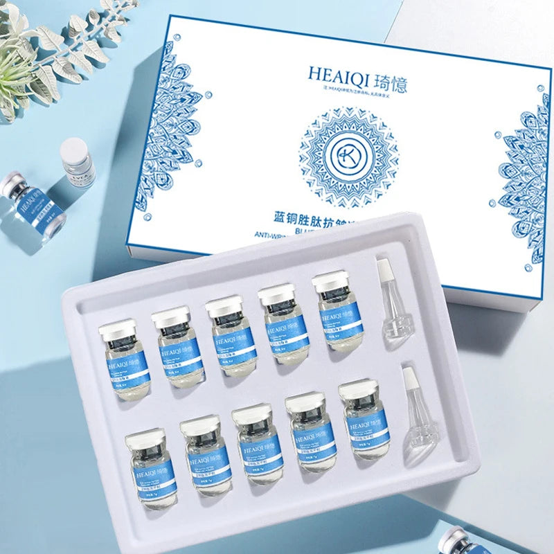 Facial Blue Copper Peptide Antioxidant Freeze-Dried Powder Essence Kit Repair Skin Moisturizing Rejuvenating Skin Care Pi-Mart