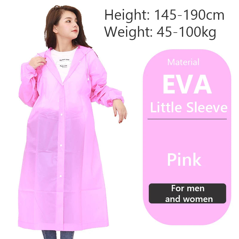 Raincoat Women Men Impermeable Thickened Waterproof Raincoat Tourism Outdoor Hiking Rain Poncho Raincoat Hooded Rain Coat Pi-Mart
