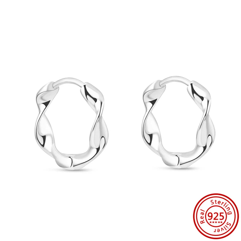 Hot Sale 925 Sterling Silver Heart Earrings Fit Original Charms Hoop Earrings For Women Girls Stud Earring Fine Jewelry Gifts Pi-Mart