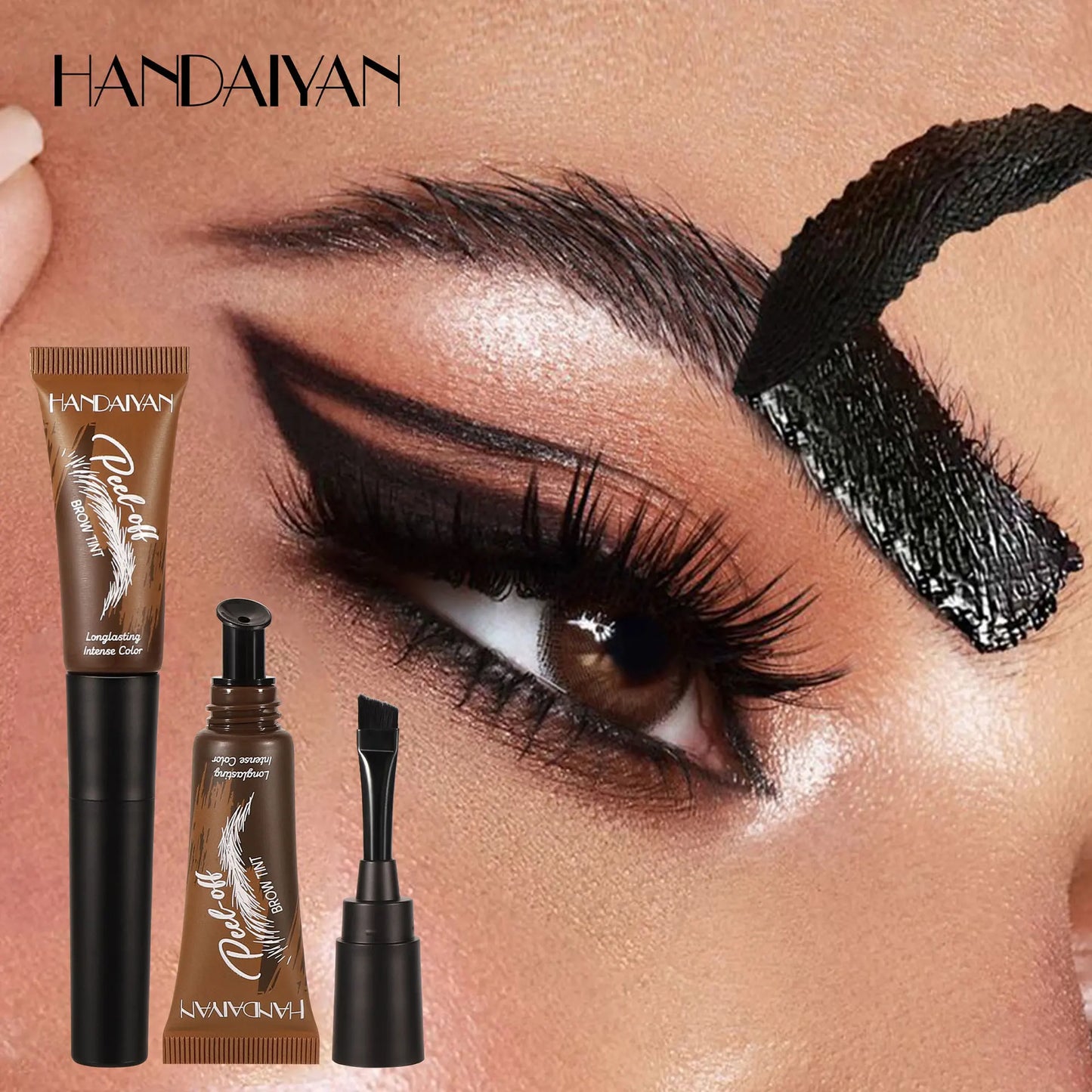 HANDAIYAN 5-color brush head peel-off eyebrow tint Waterproof, long-lasting, and smudge-proof peel-off eyebrow tint Tri Light Beauty