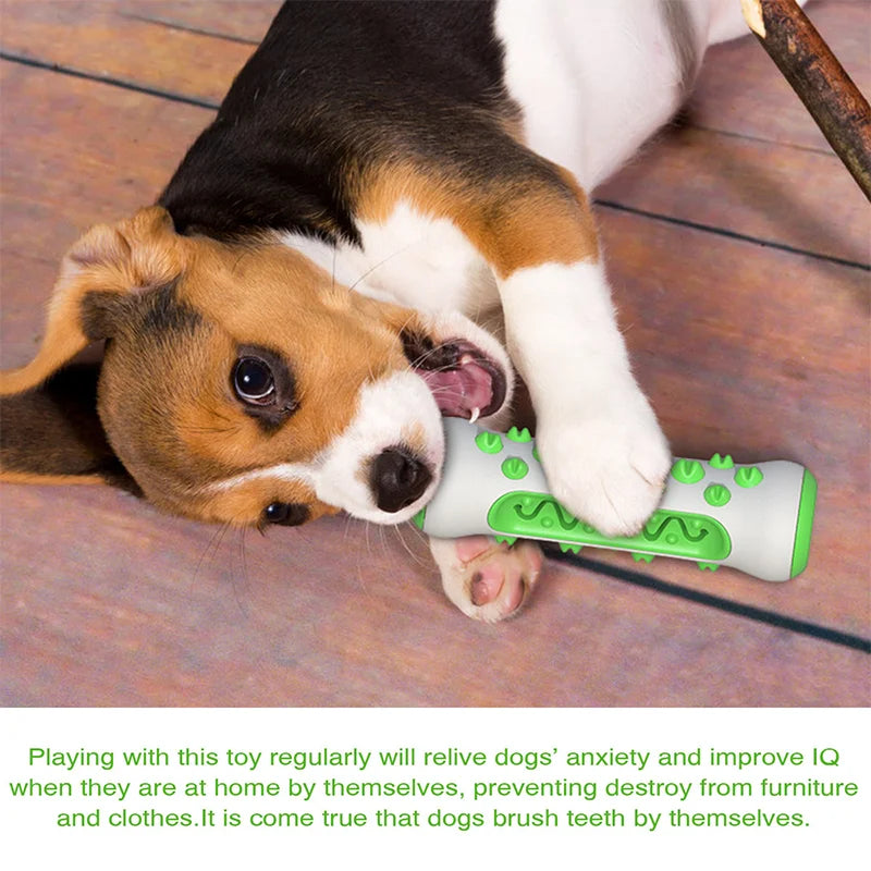 Dog Chew Bone Toy Molar Stick Teeth Cleaning Leak Food Design Self Play Interactive Pet Toy For All Breeds Dogs Relieve Boredom Pi-Mart