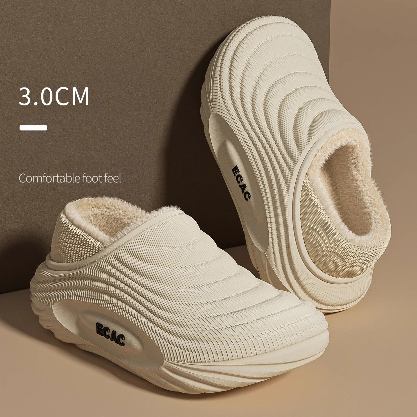Baotou waterproof cotton slippers, home cotton shoes, winter warm and non slip couple cotton slippers LadyShow.Store