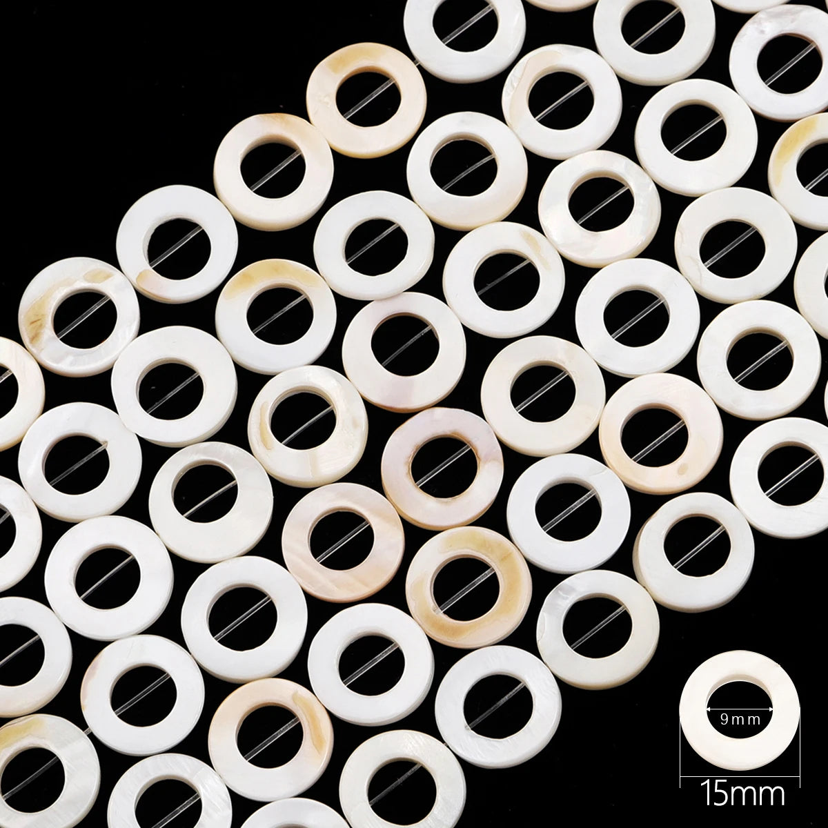 Natural Shell Beads Mother of Pearl Love Star Oval Round Flat Loose Spacer Beads for Jewelry Making DIY Charm Bracelet Necklace Pi-Mart