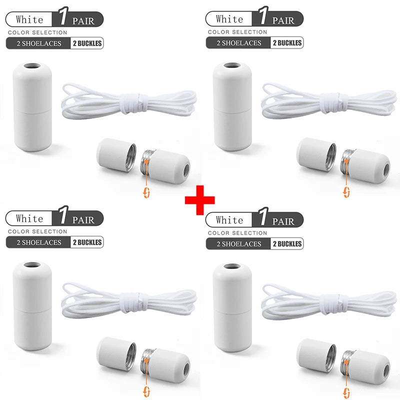 Elastic No Tie Shoelaces Semicircle Shoe Laces For Kids and Adult Sneakers Shoelace Quick Lazy Metal Lock Laces Shoe Strings Pi-Mart