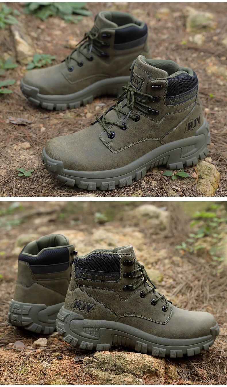 New Men's Boots Fashion Outdoor Boots Breathable Hiking Boots Autumn Shoes Sneakers Lightweight Non-slip Men Desert Ankle Boots Pi-Mart