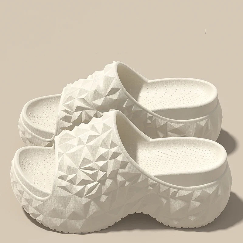 Women's Chunky Platform Slippers Summer Comfort Soft Thick Bottom Slides Woman for Sandals New Open Toe Non-slip Beach Shoes LadyShow.Store