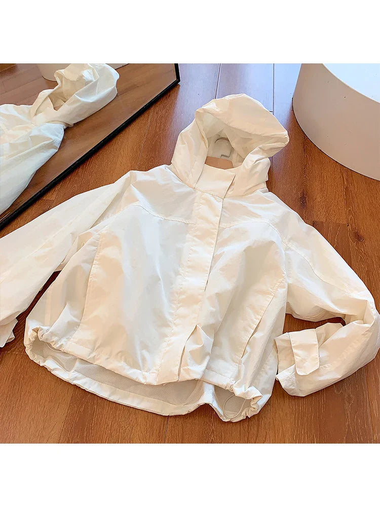 Mumaroho 2025 Autumn Winter Women Windbreaker Jacket Windproof Solid Long Sleeve Outdoor Sport Hooded Thin Coat Jacket For Women LadyShow.Store
