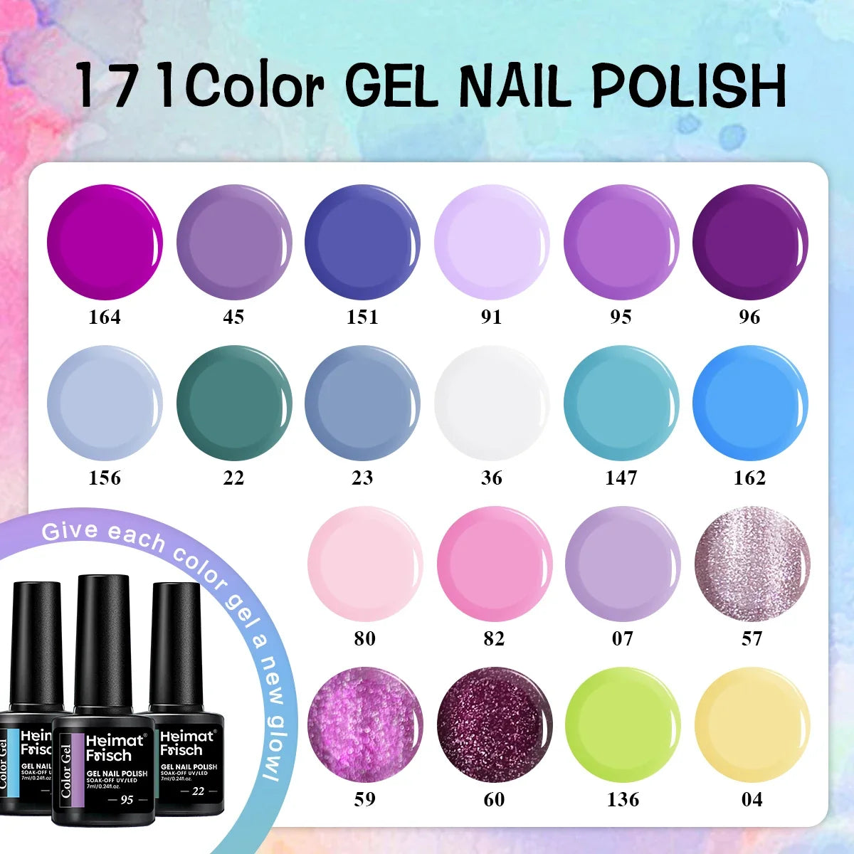 Color Block Series | Glossy Nails 0.24 oz Trendy Candy Foam Gel Semi-Permanent Nail Art Drip LED Nail Salon DIY Nail Art Gel Sea Tri Light Beauty