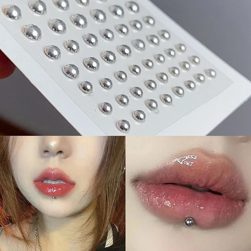 165/180Pcs Sparkly Crystal Nose Studs Set Stick On Rhinestone Body Lip Gems Fake Non Piercing Decoration For Women And Teens Pi-Mart