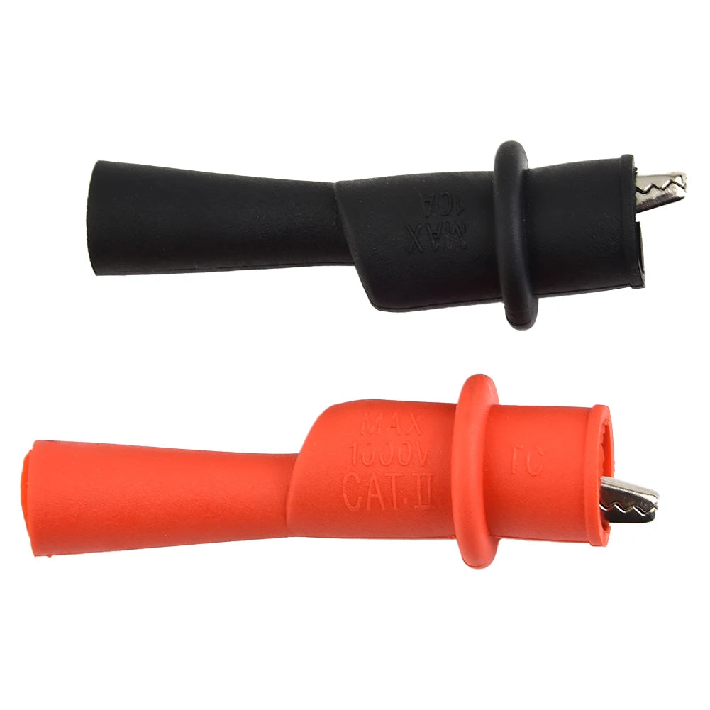 2pcs Red+Black Wire Tips Test Clip Clamp For Multi-Meter Tester AC DC 10A 1000V Multimeter Tool Accessories Pi-Mart