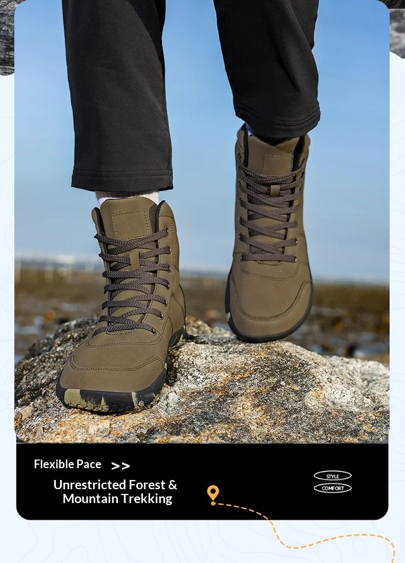 2026 New Unisex Sports Shoes Lightweight And Non Slip Walking Shoes Comfortable High Top Solid Color High-Quality Hiking Shoes Pi-Mart