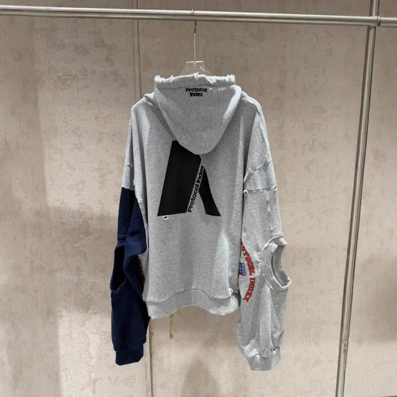 PROJECT G/R 2026 Patchwork ARMY Vintage Damaged Cardigan Pullover Men Women Best Quality Hoodie LadyShow.Store