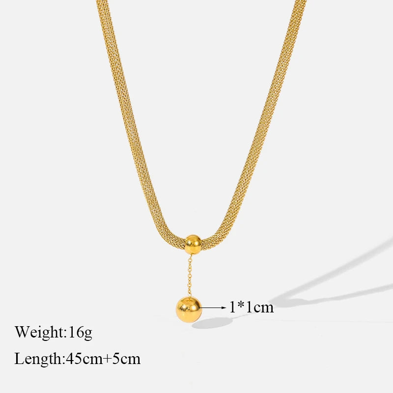 GANEMLY 316l Stainless Steel Luxury Bling Cubic Zirconia Eye Droplets Pendant Necklace Women Chic Romantic Waterproof Jewelry Pi-Mart