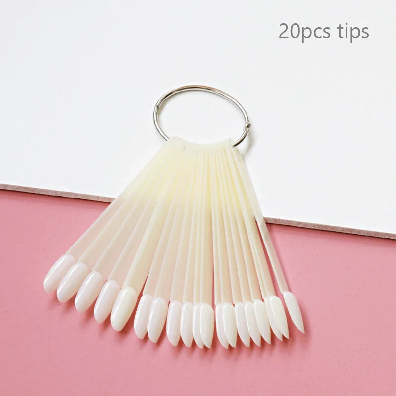 80/50/20pcs Nail Display Sticks Nail Swatch False Nail Tips Nail Gel Polish Practice Clear Display Board for Nail Art Tools Tri Light Beauty