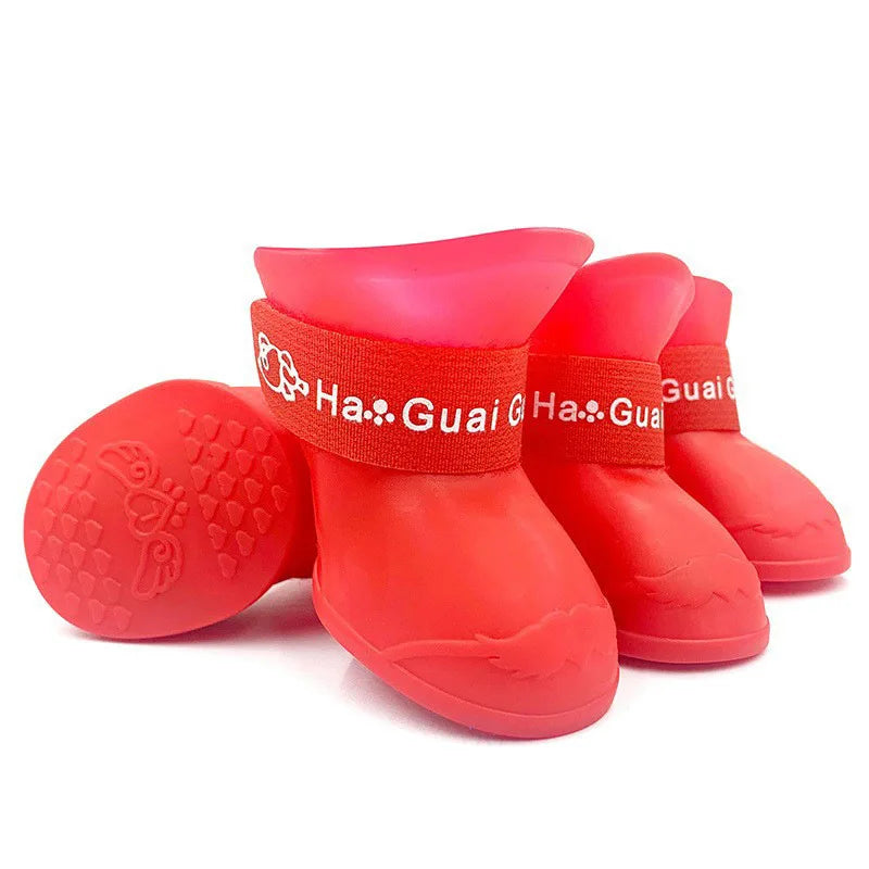 Pet silicone rain shoes anti-dirty non-slip waterproof dog shoes soft bottom footwear small dogs cats teddy Shoes Pi-Mart