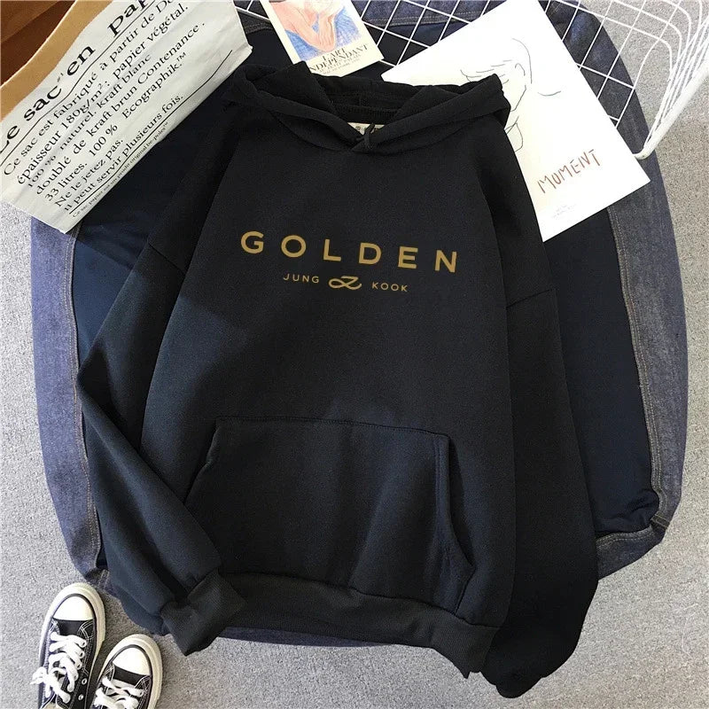 K-pop Printed Hoodies for Woman Jungkook Fans Hooded Sweatshirts Fall Winter Female Home Outdoor Comfort Casual Fashion Pullover LadyShow.Store