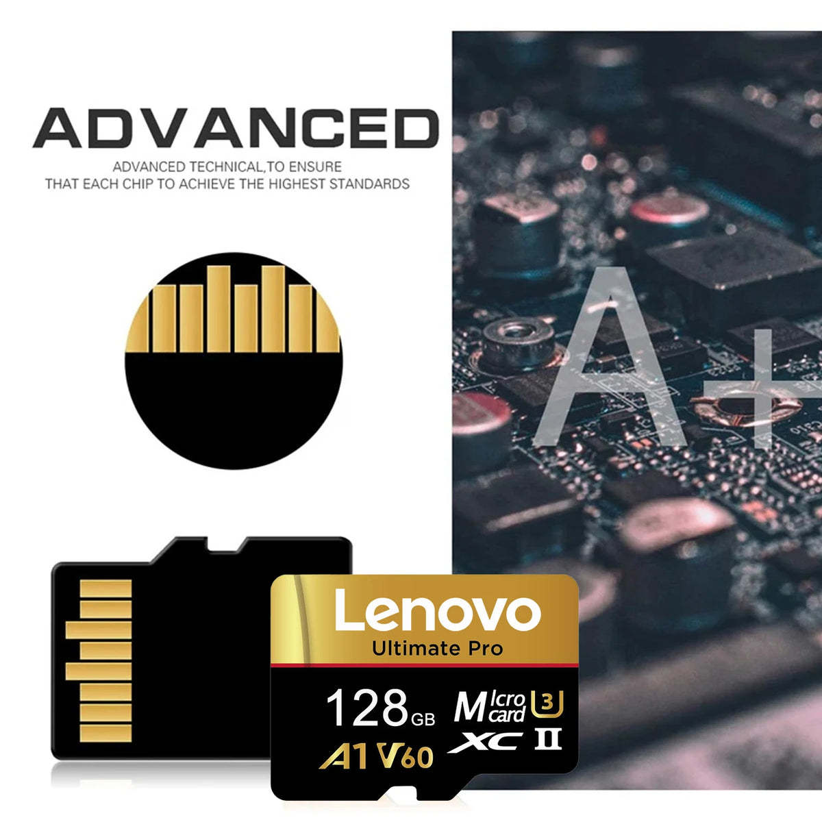 Lenovo SD Memory Card 128GB 256GB 512GB 1TB Micro SD Card V60 U3 Flash Cards TF Card Memory Microsd For Insta360 DJI Drone Pi-Mart