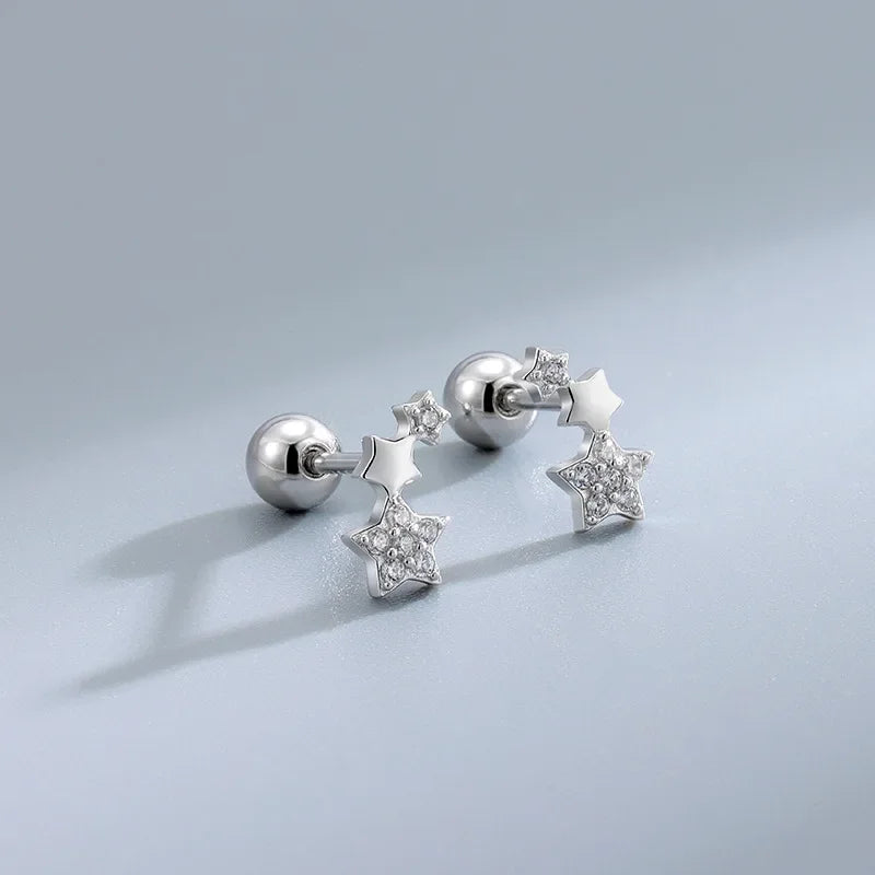 New Fashion Heart Stud Earrings for Women Hypoallergenic Screw Cartilage Helix Earring Girls Piercing Accessories Jewelry Gifts Pi-Mart