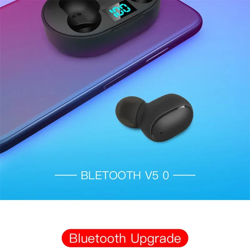 Digital Display Bluetooth Earphones with Mic TWS E6S Wireless Bluetooth Headset Noise Cancelling Headset for Xiaomi Huawei Oppo Pi-Mart