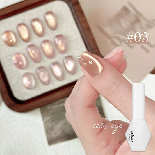 SHAKA 1-16pcs Flash Pure Lust Golden Light Heroine Cat Eye Gel Nail Polish Whitening Ice Transparent Autumn High-end Nail Art Tri Light Beauty