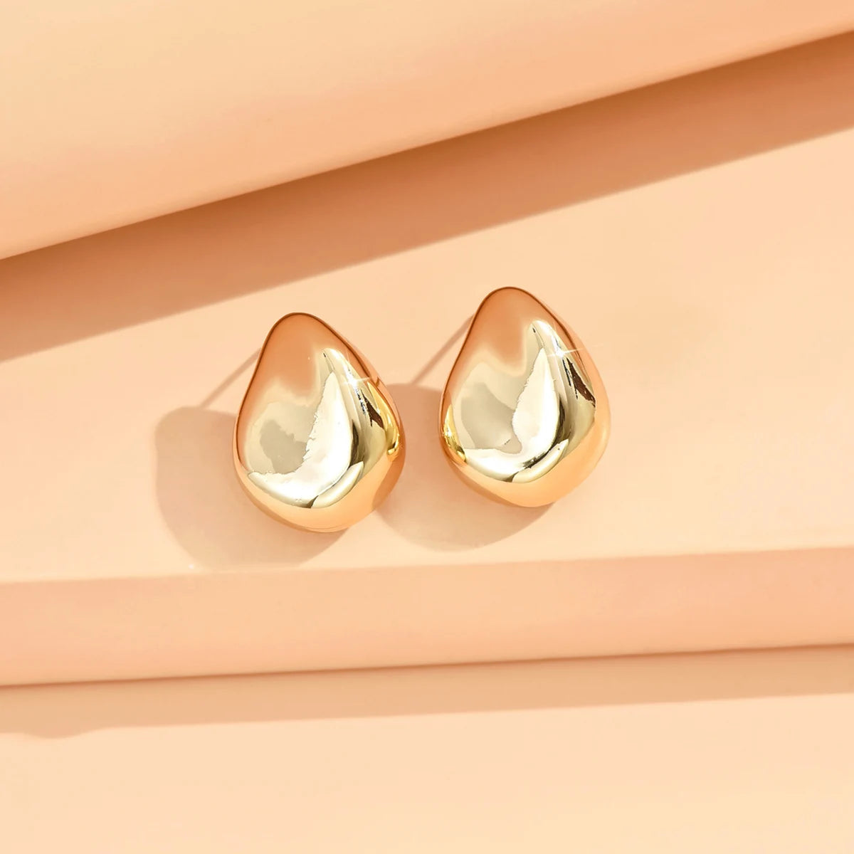 серьги Geometric Irregular Metallic Color Earrings for Women 2024 Minimalist Style Personality Earrings Trendy Jewelry Gift Pi-Mart