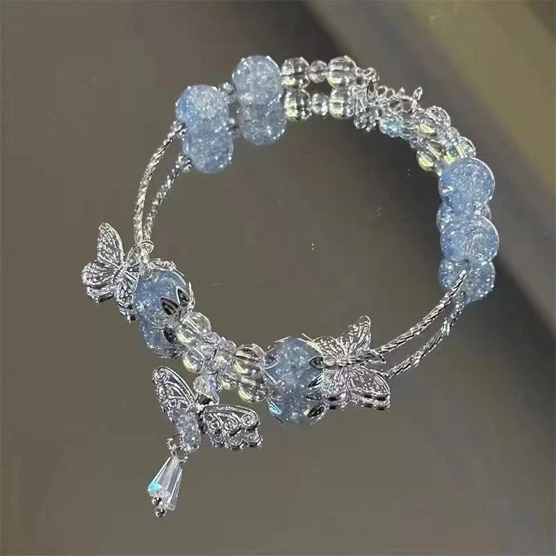 New Simple Beads Crystal Bracelet For Women Girls Korean ins Flower Fox Feather Tassel Bracelets Best Friend Jewelry Gifts 2024 Pi-Mart