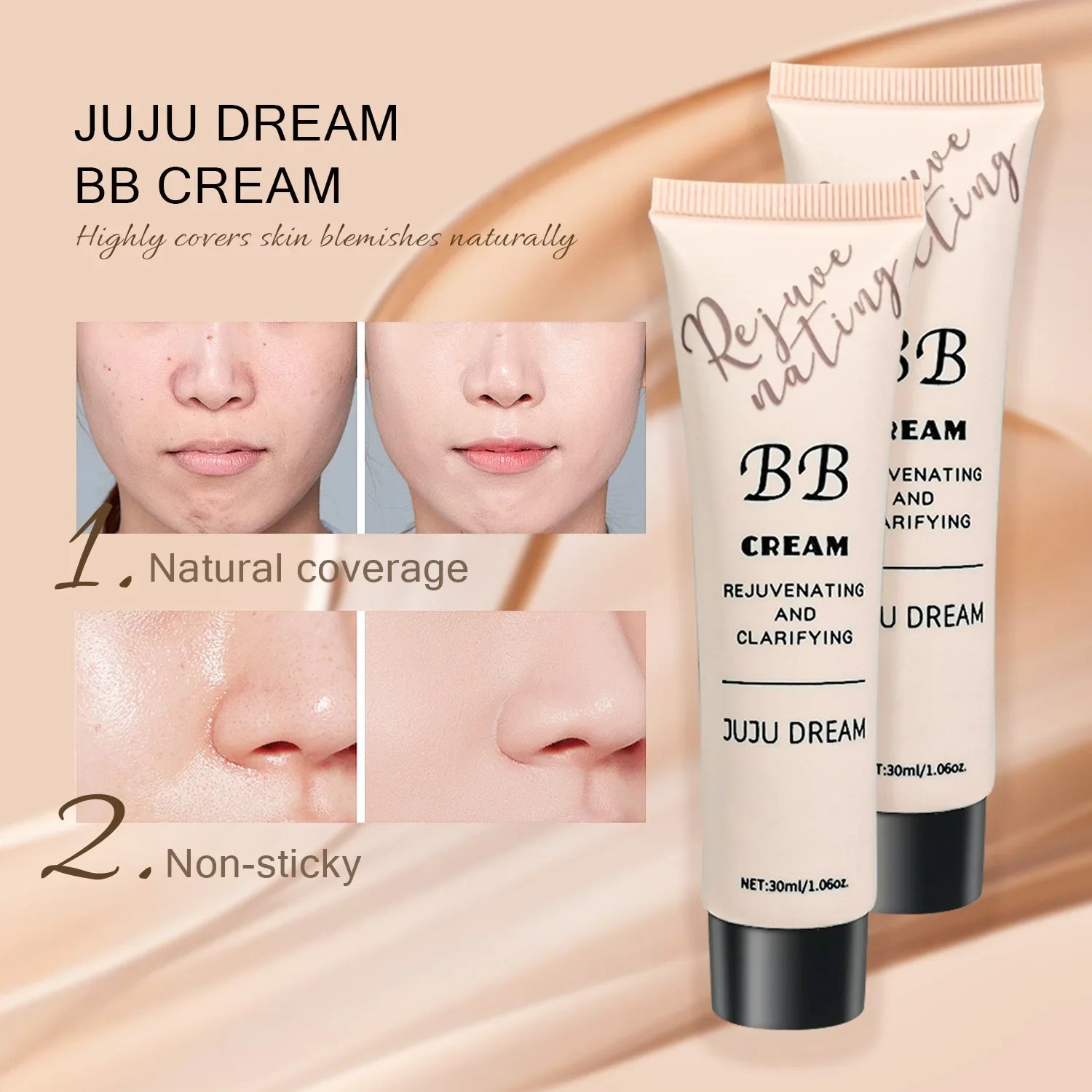 BB cream, isolation cream, liquid foundation, moisturizing, oil control, long-lasting makeup, milk, dry skin, and no powder LadyShow.Store