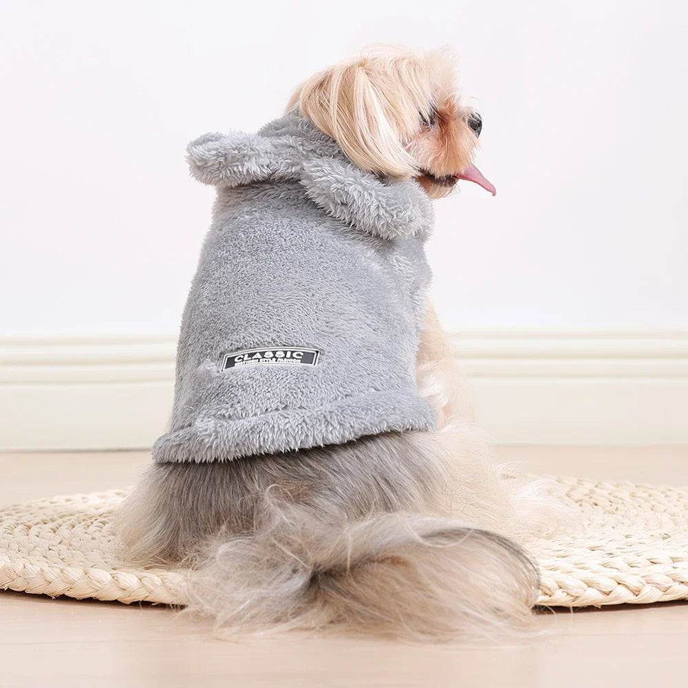 Soft Fleece Pet Dog Clothes Cute Hoodie Coat For Small Medium Dogs Cats Autumn Winter Puppy Hooded Jacket Sweater Pug Apparel Pi-Mart