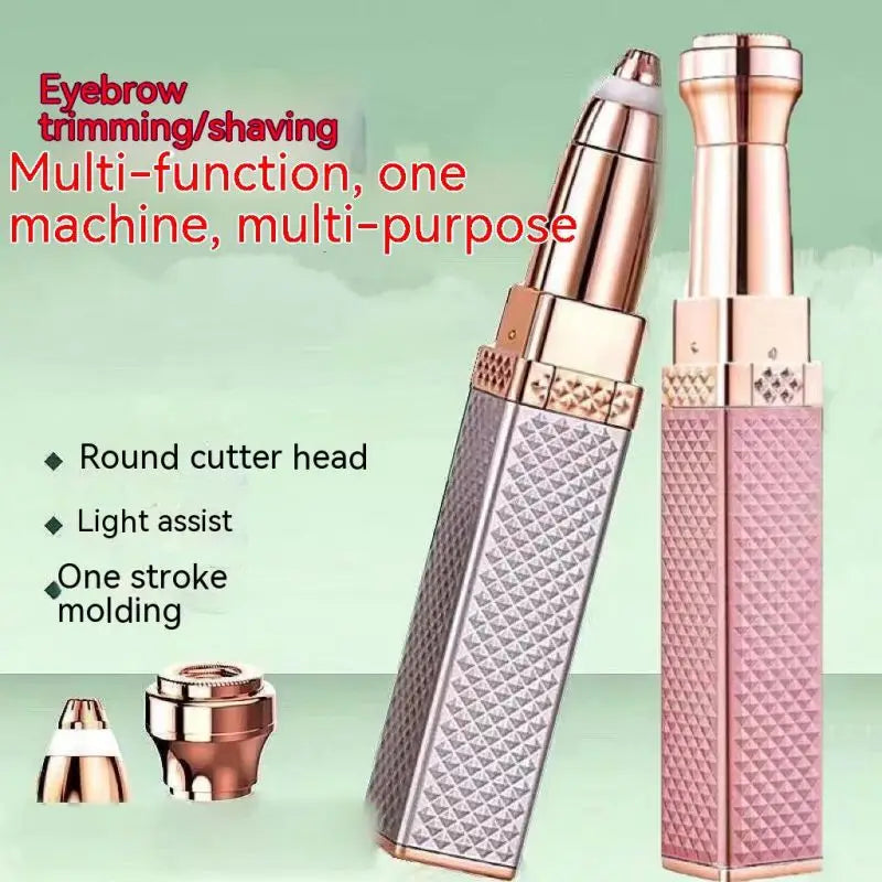 Electric Eyebrow Trimmer 2 In 1 Precise Eyebrow Trimmer Ladies' Lipstick Shaver Multifunctional Makeup Tools Beauty Products Tri Light Beauty