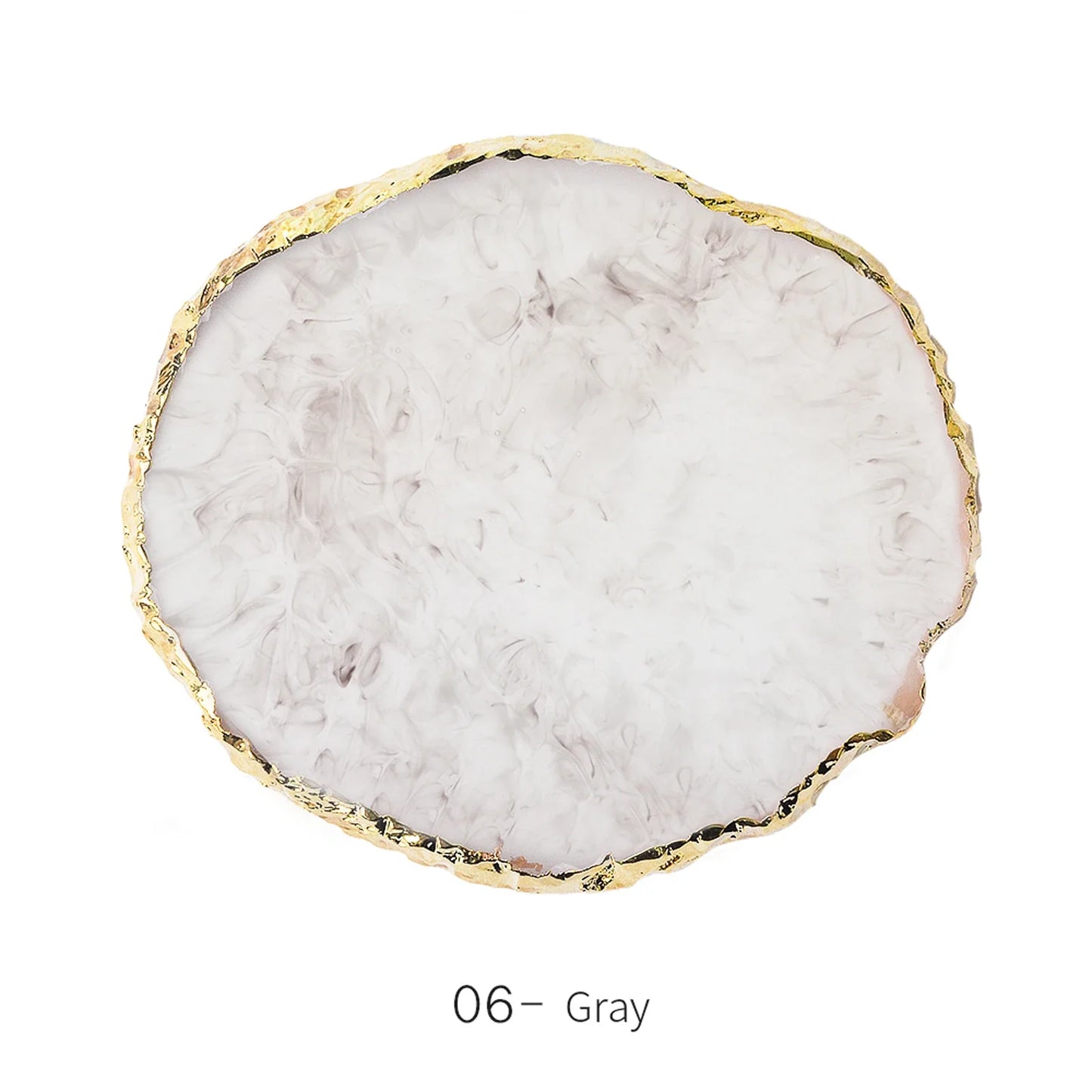 1PC Round Resin Agate Stone Nail Art Palette False Nail Tips Mixing Color Drawing Pallet Gel Polish Display Shelf Manicure Tool Tri Light Beauty