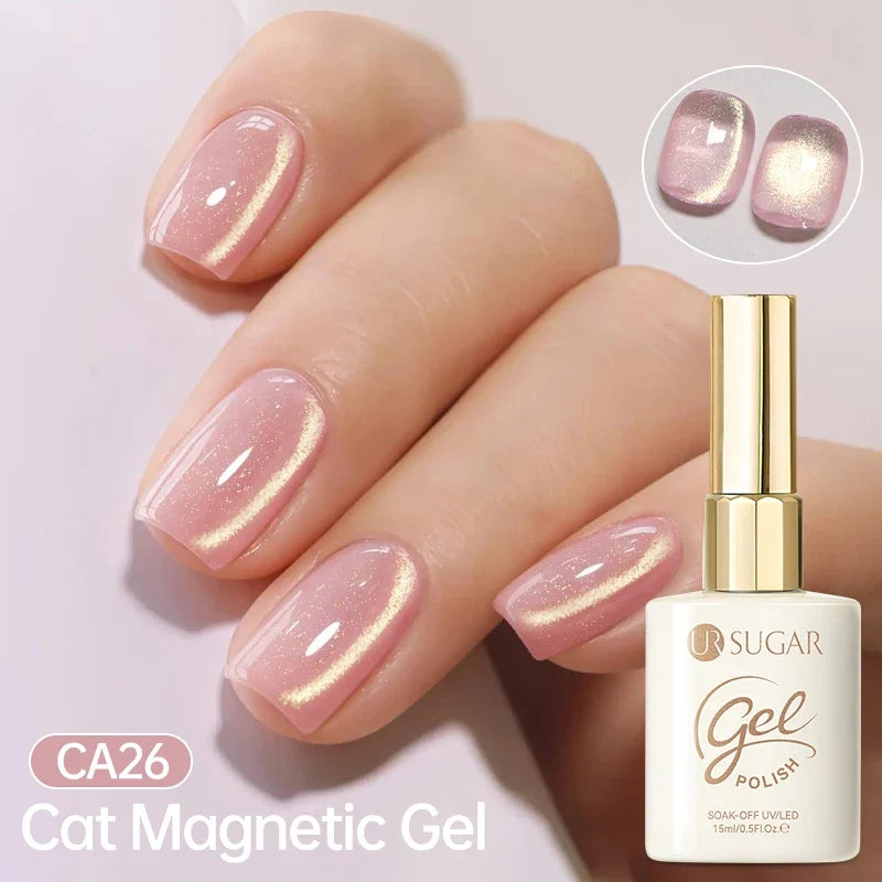 UR SUGAR 15ml Cat Magnetic Gel Nail Polish 30 Colors Semi Permanent Magnetic Gel UV/LED Soak Off Painting Vanrish Design Tri Light Beauty
