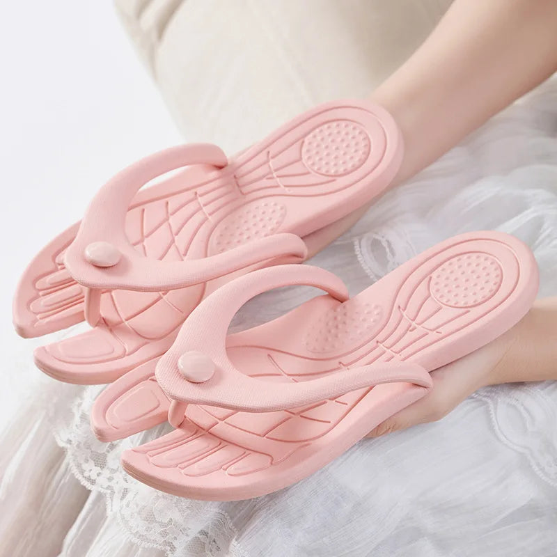 Folding Slippers Trip Travel Portable Slides Women Men Light Home Hotel Salon Homestay Guest Use Sandals Bathing Beach Shoes LadyShow.Store