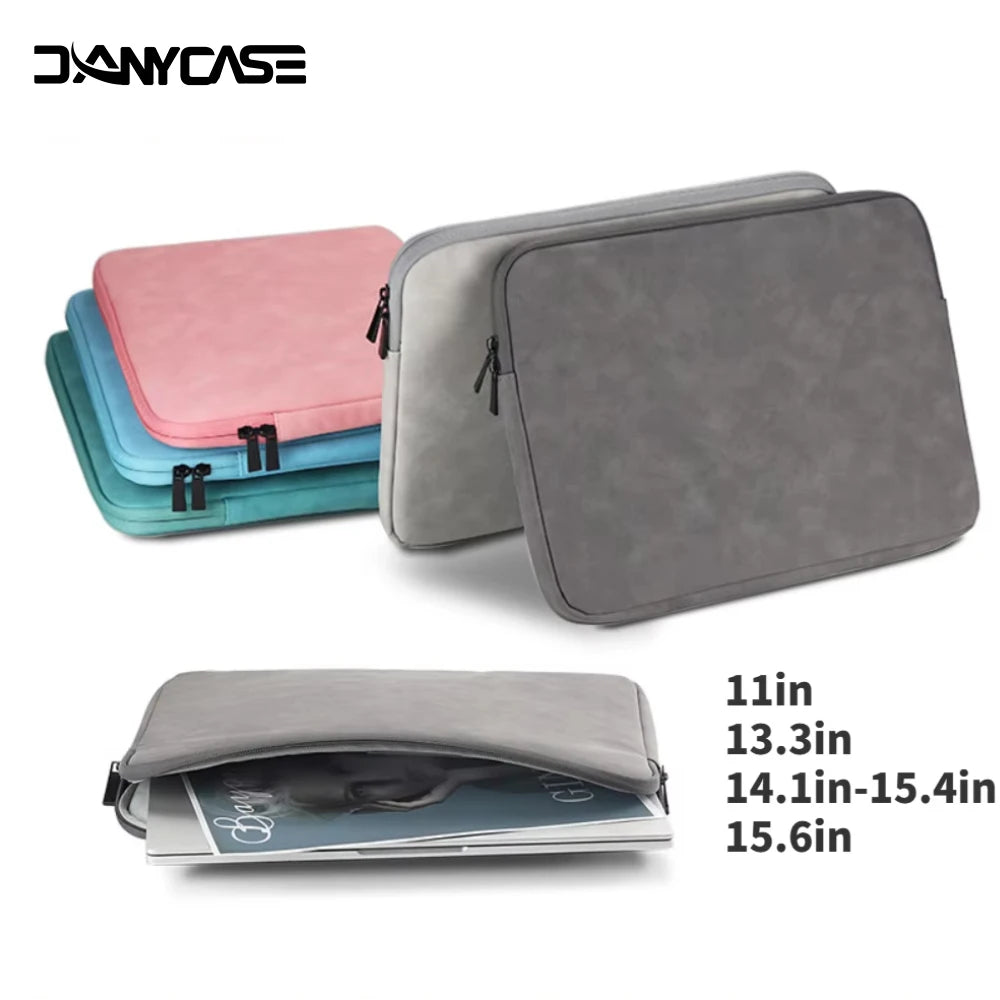 PU sheepskin leather fabric Waterproof Leather 9.7-15.6 inch Tablet PC Carrying Case Protective  Notebook Shockproof Cover Pi-Mart