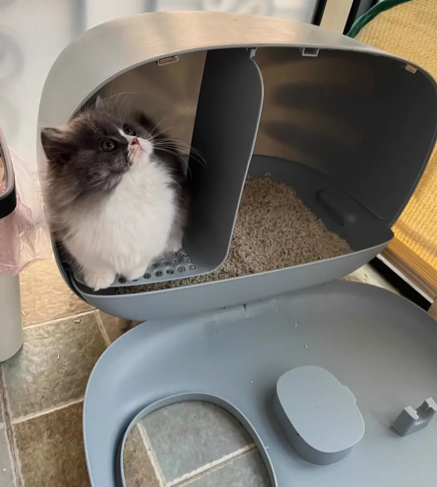 Makesure Cat Litter Box Fully Enclosed Cat Toilet Pet Supplies High-value Cat Toilet Automatic Self-cleaning Litter Box Pi-Mart