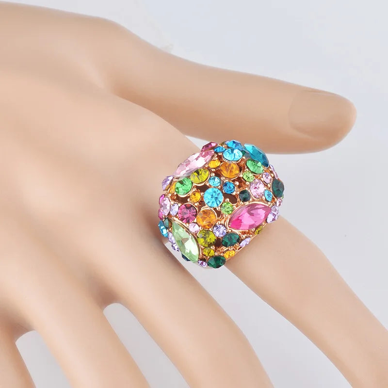 Luxury Jewelry Design Vintage Rings for Women Aesthetic Wedding Ring Fashion Accessories Couple Ring Crystal Jewelry Pi-Mart