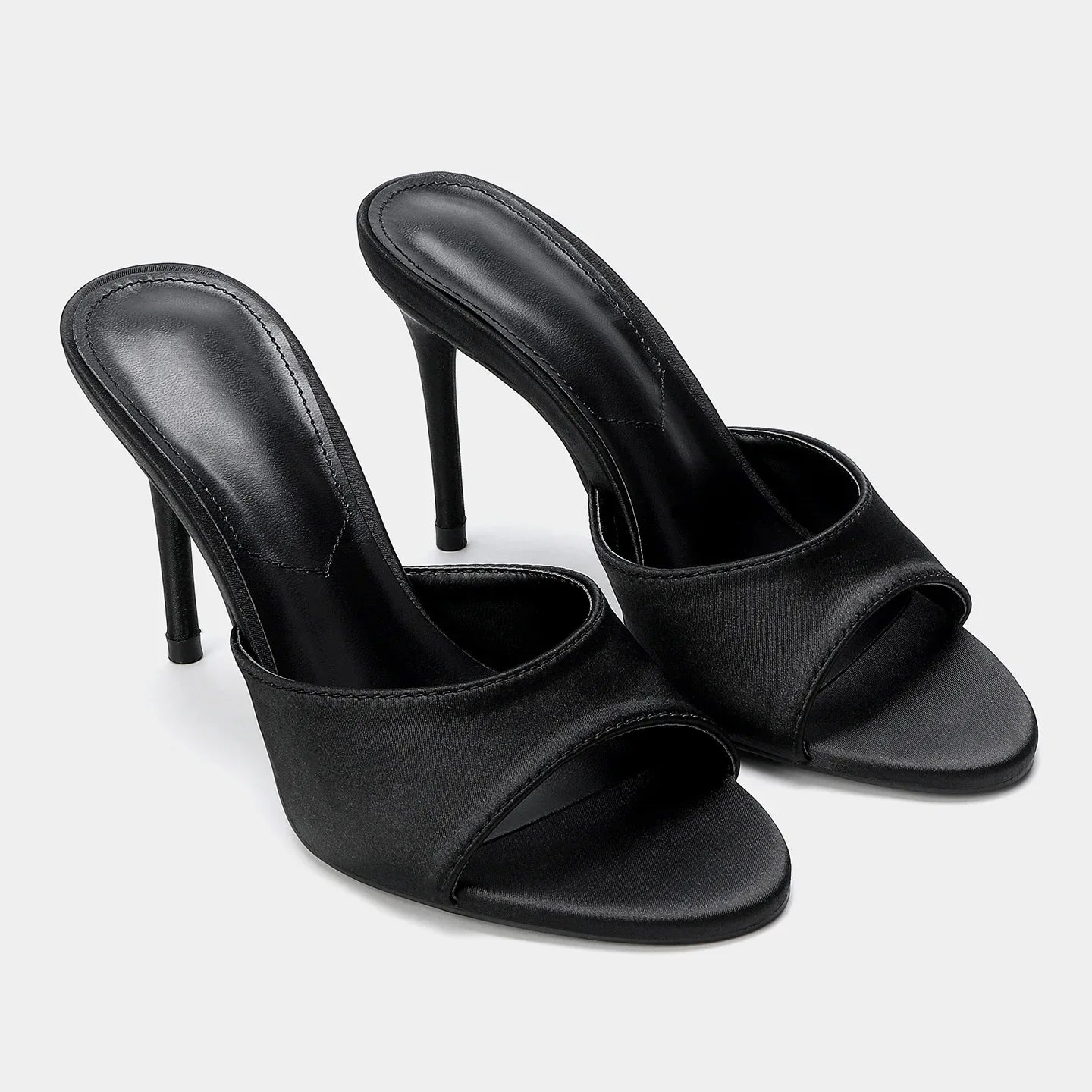 2026 Summer New Women's High Thin Heels Pointed Toes Fashion Slippers Elegant Satin Shoes Sexy Peep Toe Stiletto Sandals Pumps LadyShow.Store