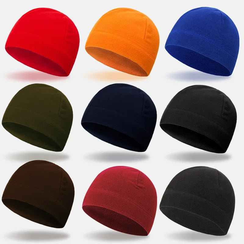 Winter Fleece Beanie Cycling Men Women Elastic Hiking Soft Thermal Commuting Ski Helmet Liner Hat Windproof Camping Cap Outdoor Pi-Mart