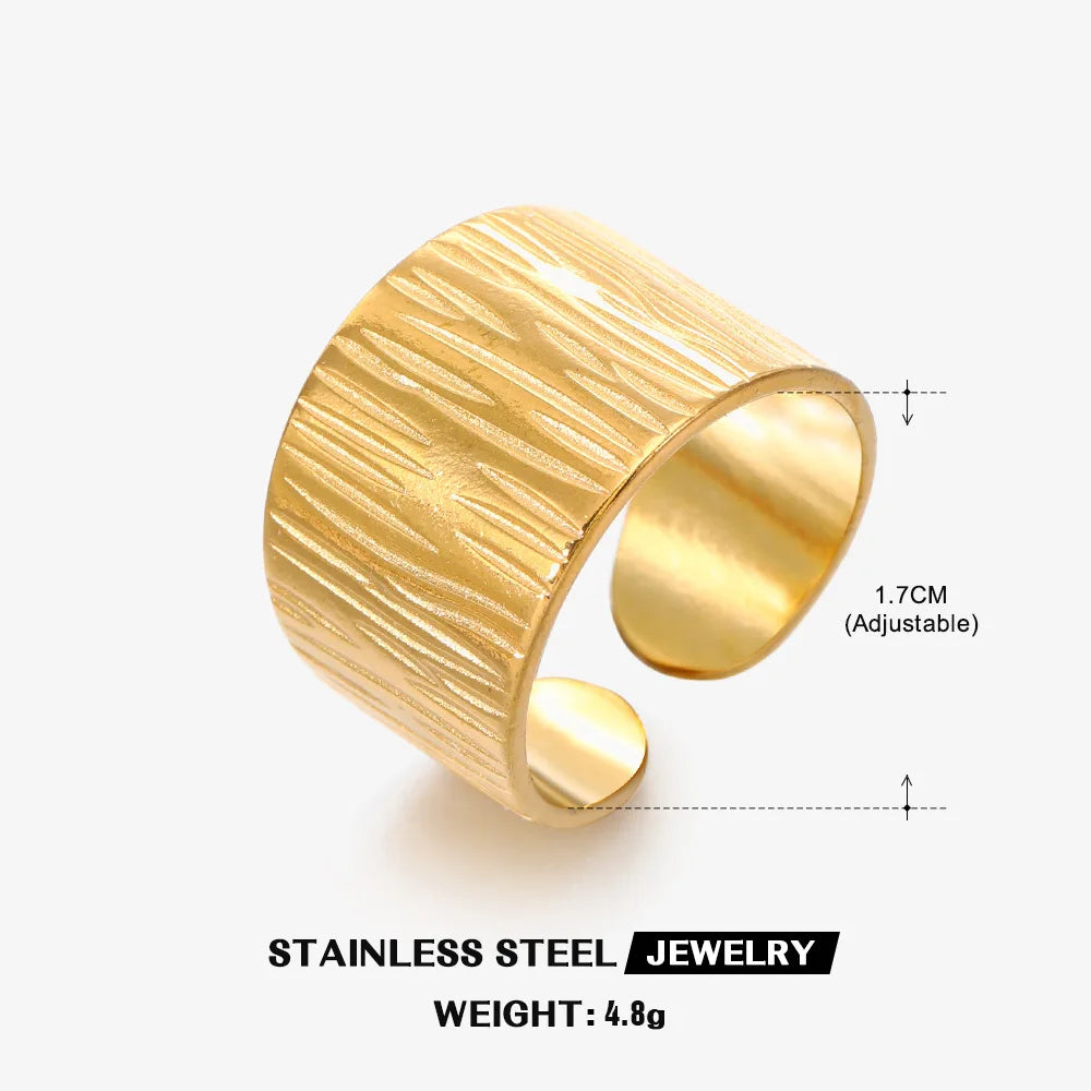316L Stainless Steel Shell Rings for Women Adjustable Gold Color Little Star Open Rings Female Jewelry Weddings Gifts New Trendy Pi-Mart