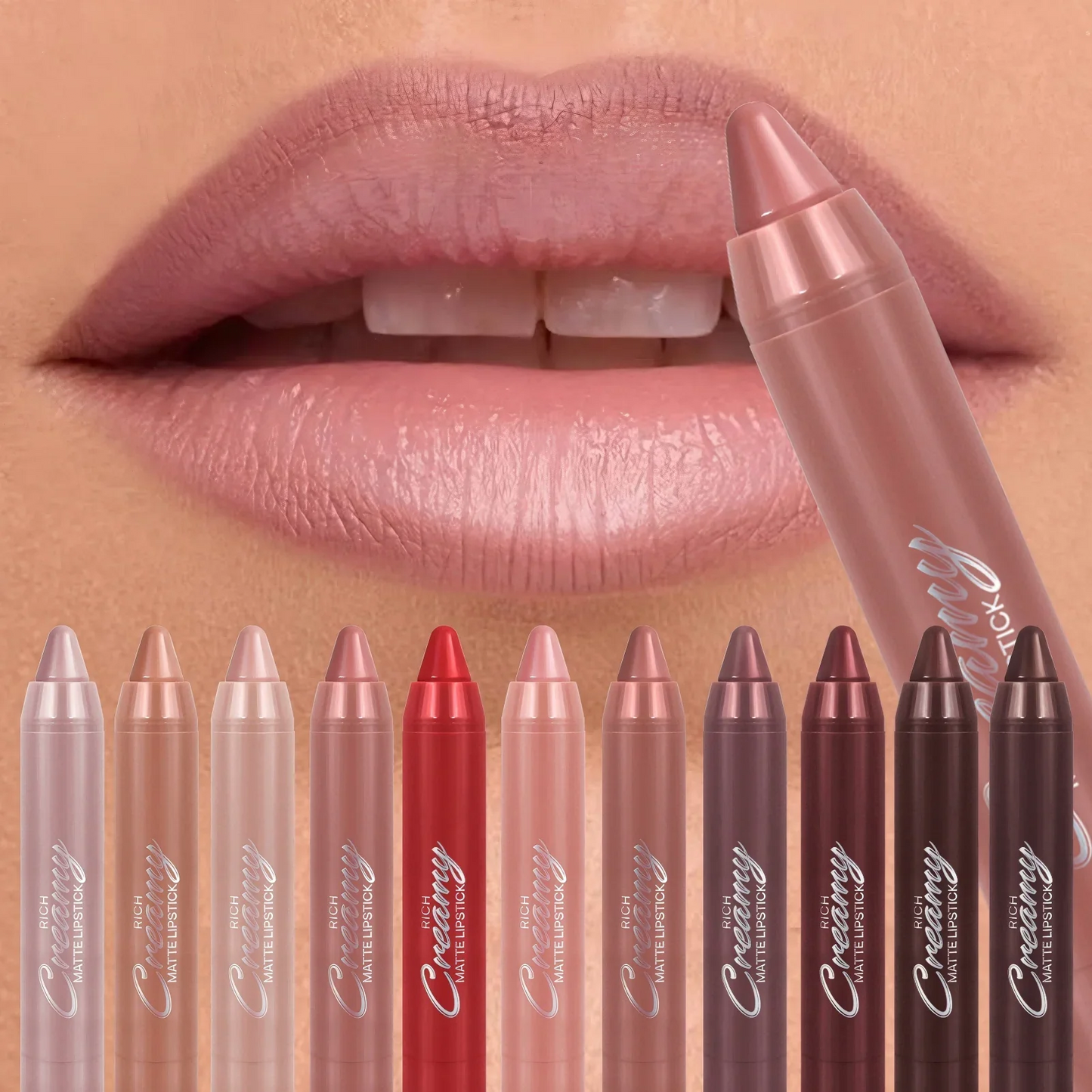 Multiple Colors Matte Lip Liner, Use As Lip Liner and Lipstick, Easy To Accurately Apply, Waterproof Long-lasting Non-stick LadyShow.Store