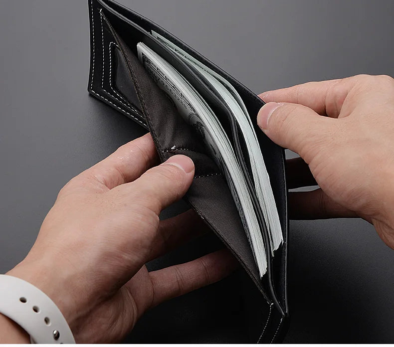 Pu Leather Men Short Wallet Thin Style Folding Young Men Credit Card Holder Wallet Pi-Mart