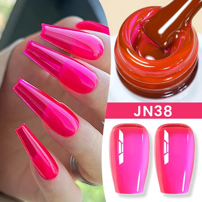 BORN PRETTY 10ml Jelly Nude Gel Nail Polish 50 Colors Semi Transparent Nail Art Nail Supplies Soak off UV LED Nails Gel Varnish Tri Light Beauty
