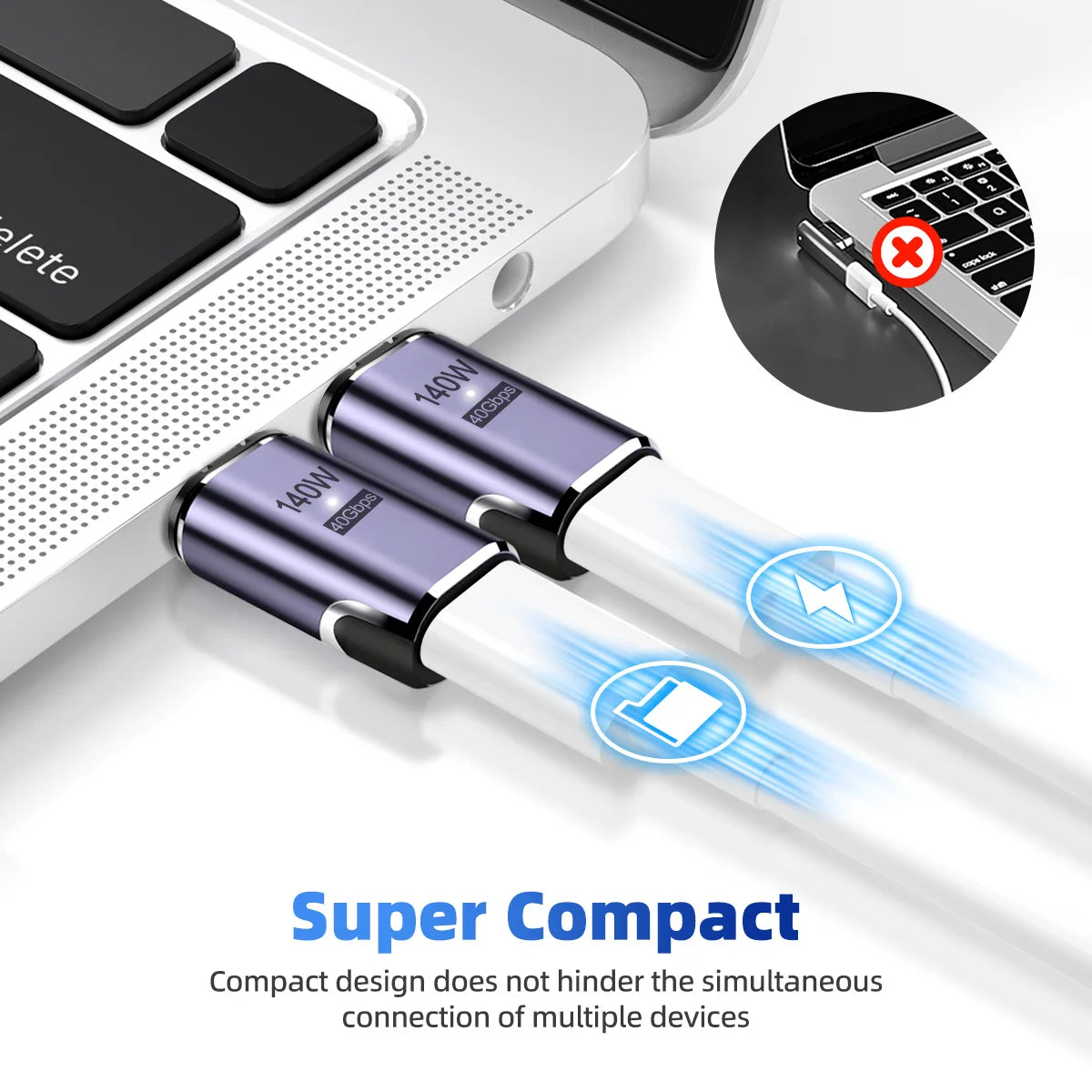 NNBILI 140W USB4.0 40Gbps Thunderbolt3 Magnetic Type-C TO USBC Fast Charge Magnet Converter Cable 8K@60Hz OTG USB Type C Adapter Pi-Mart