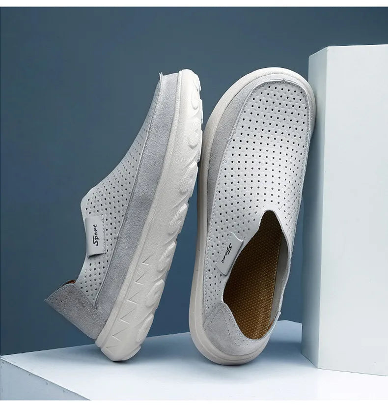 2026 New Men's Casual Shoes Fashion Comfortable Men's Shoes High Quality Leather Men Driving Shoes Handmade Flat Shoes Size 46 Pi-Mart